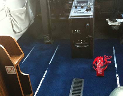 Verlegter Teppichboden im Flugzeug